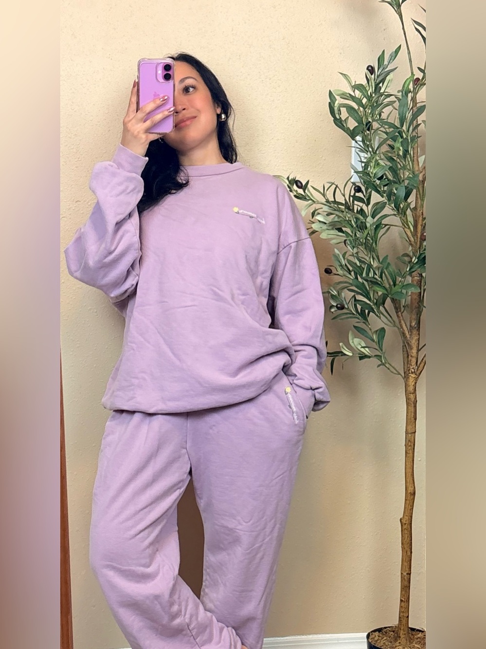 Heavy Manners | Lavender Cozy Fleece Sweatshirt & Jogger Set - Unbranded